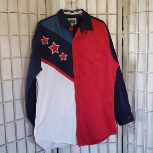 Cumberland vintage patriot western cowboy button down shirt size XL